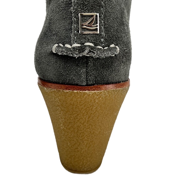 Sperry Harlow women's Grey suede leather wedge booties size 6.5 - Picture 8 of 13